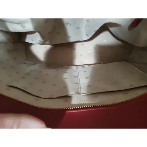 Kate Spade Cherry Red Zipper Tote Leather Excellent. Look!!👀 - Picture 8 of 9